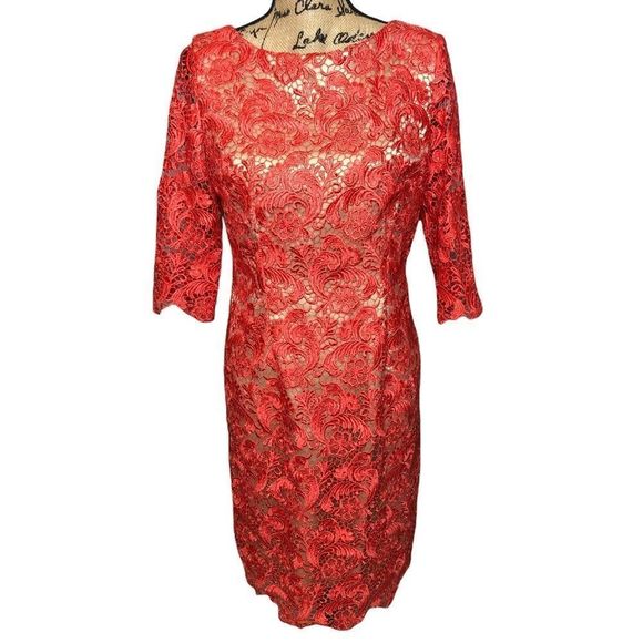 Eliza J Dresses Eliza J Coral Floral Sheath Dress Size 6 Wedding